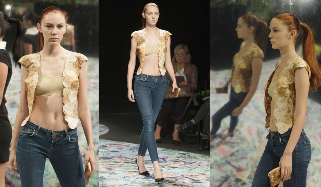 Prototype garments made of mushroom.