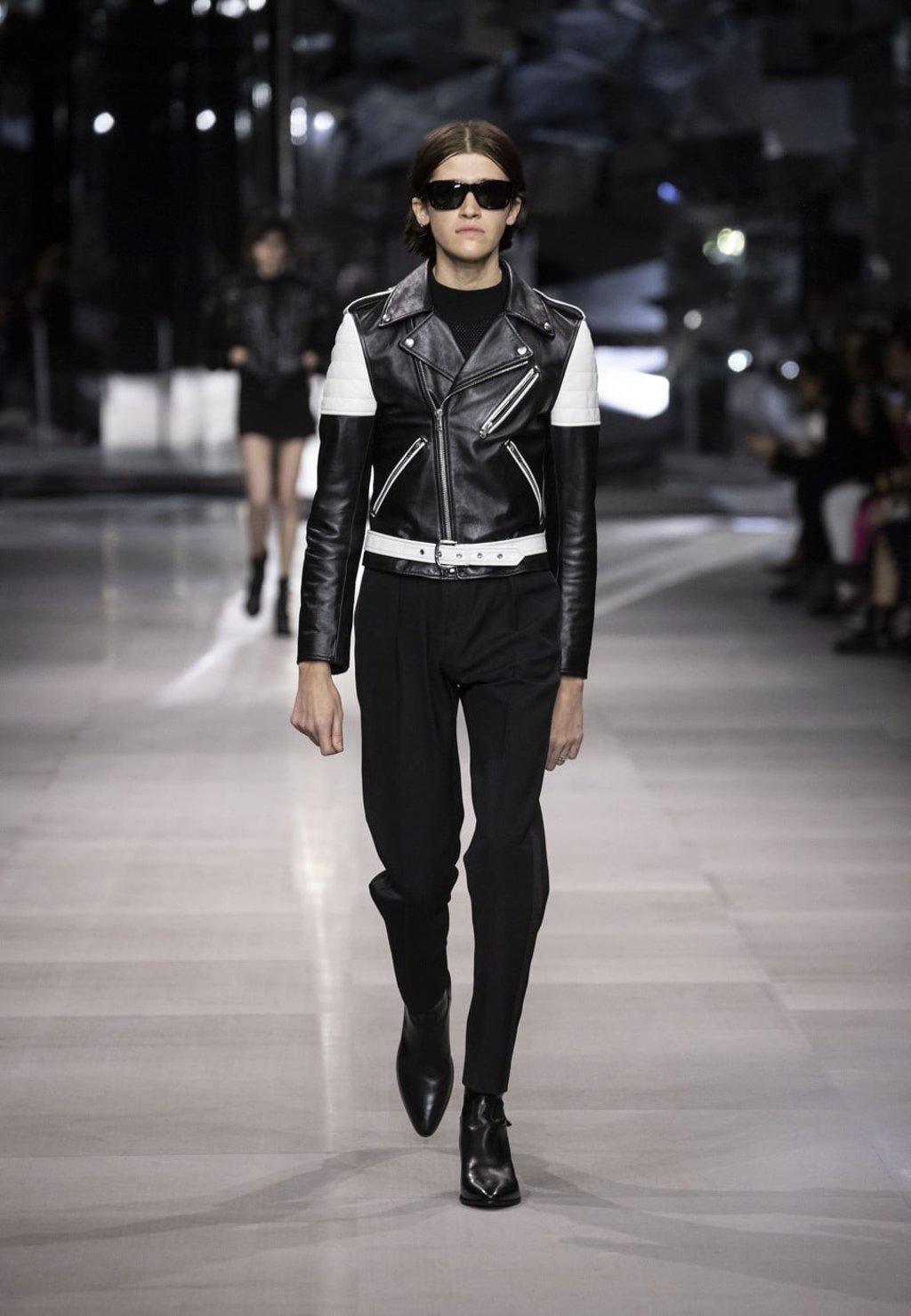 The Celine menswear spring/summer 2019 collection has been designed to be unisex and comes in women’s sizes. The Celine menswear spring/summer 2019 collection has been designed to be unisex and comes in women’s sizes.