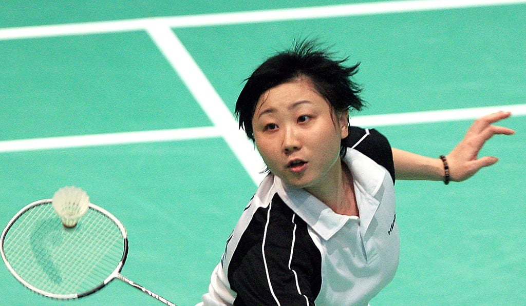 Zhou Mi in action at the Hong Kong Super Series 2009 in Queen Elizabeth Stadium, Wan Chai. Photo: Felix Wong