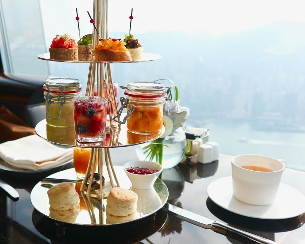 The Ritz-Carlton, Hong Kong’s vegan afternoon tea set, which includes four open sandwiches and two scones. The Ritz-Carlton, Hong Kong’s vegan afternoon tea set, which includes four open sandwiches and two scones.