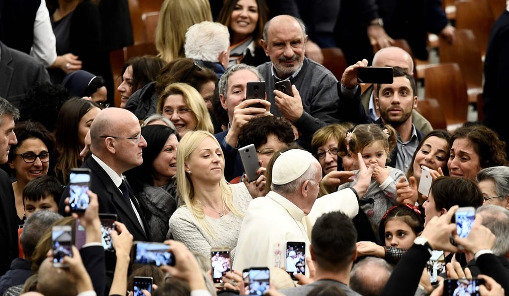 Pope Francis arrives for an audience with Vatican employees on December 21, 2018. Photo: AFP