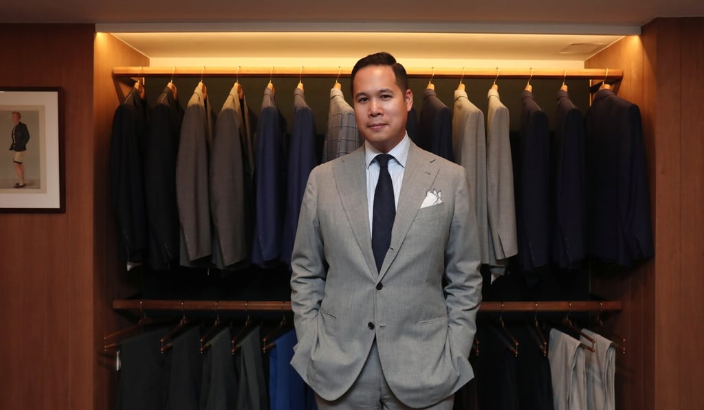 Brandon Chau, founder of the bespoke menswear business, Attire House, at the company’s store in Central. Photo: Jonathan Wong