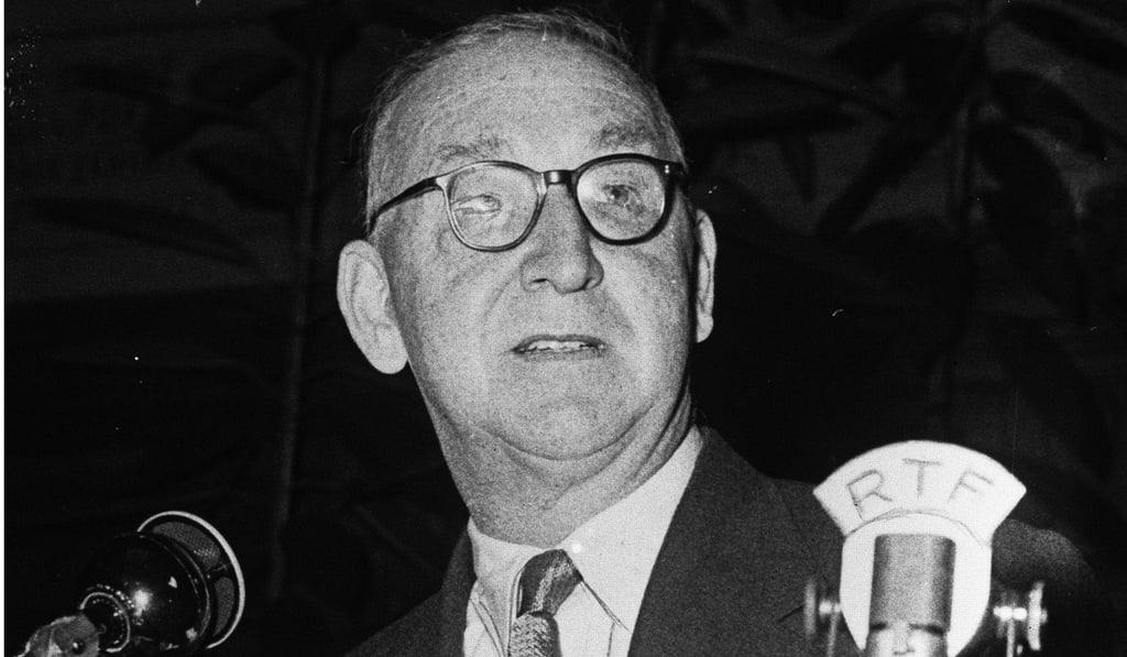 John Cockcroft receiving the Atoms for Peace Award in January 1961. Photo: Handout