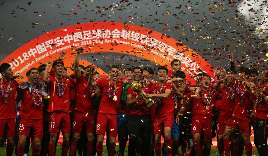 Shanghai SIPG celebrate their 2018 Chinese Super League title. Photo: AFP