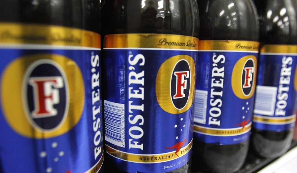 Bottles of Australian beer Foster’s. Photo: Reuters