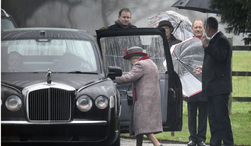 Britain's Queen Elizabeth leaves a church service. Photo: AP