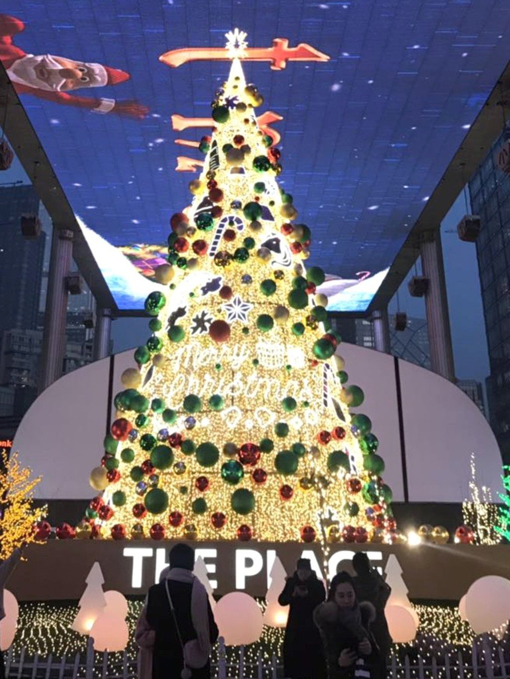 A Christmas tree stands at the Place shopping centre in Beijing. Photo: Liu Zhen