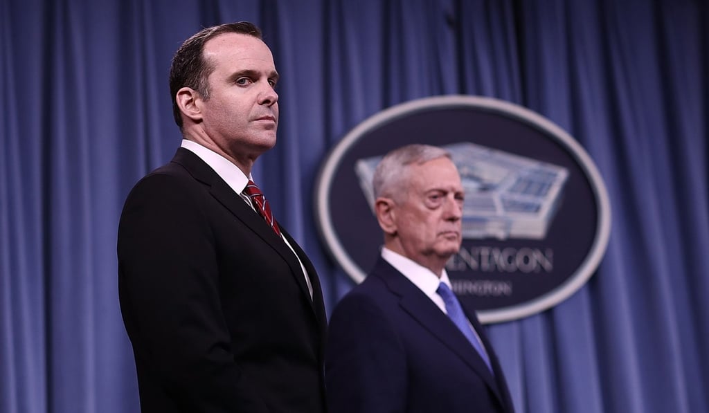 Former US secretary of defence James Mattis and Special Presidential Envoy for the Global Coalition to Counter IS, Brett McGurk face media after Trump ordered the withdrawal of US troops from Syria. Photo: AFP