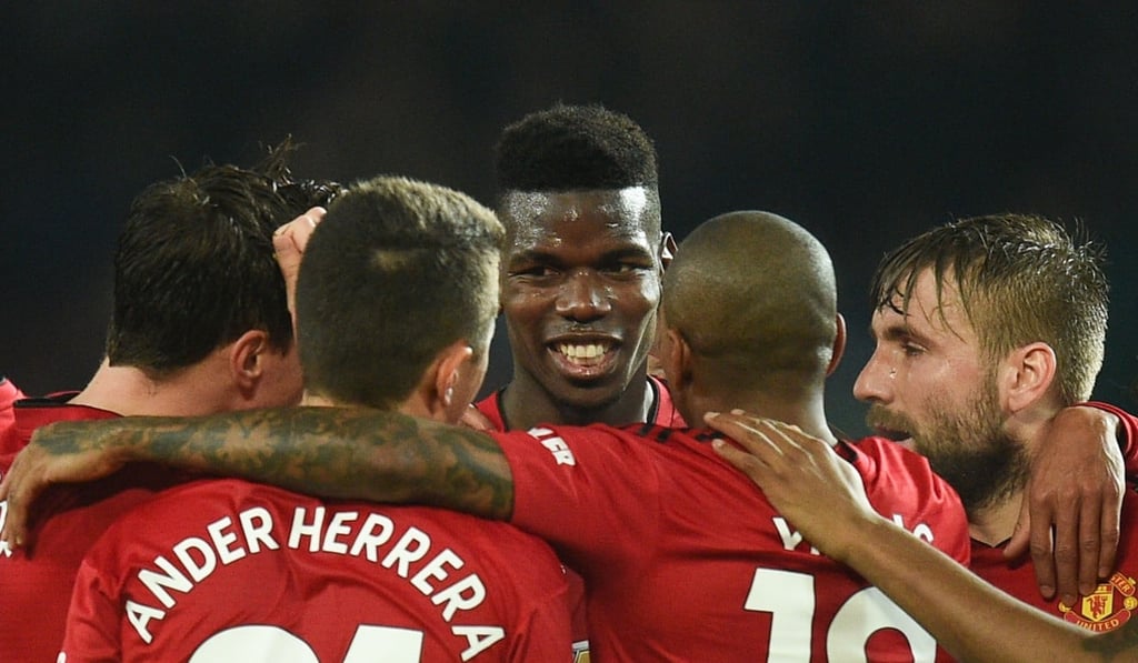 Paul Pogba celebrates scoring his second goal. Photo: AFP Paul Pogba celebrates scoring his second goal. Photo: AFP