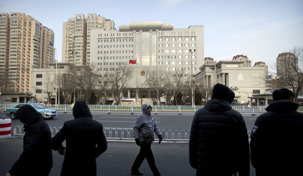 Security was tight around Tianjin No 2 Intermediate People’s Court on Wednesday. Photo: AP