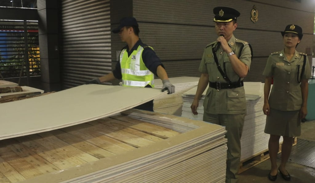 Hong Kong authorities confiscated more than 230 tonnes of endangered wood this year. Photo: Handout