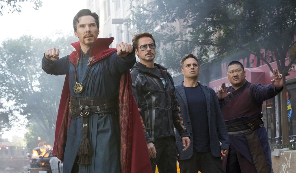 From left: Benedict Cumberbatch, Robert Downey Jnr, Mark Ruffalo and Benedict Wong in a scene from ‘Avengers: Infinity War’. Photo: Marvel Studios via AP, File