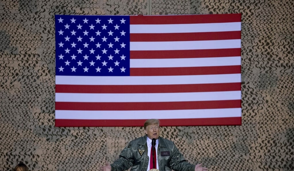US President Donald Trump during his recent visit to Iraq. Photo: AP