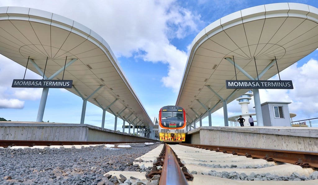 A train at Mombasa station on the Mombasa-Nairobi Standard Gauge Railway in Kenya. Photo: Xinhua