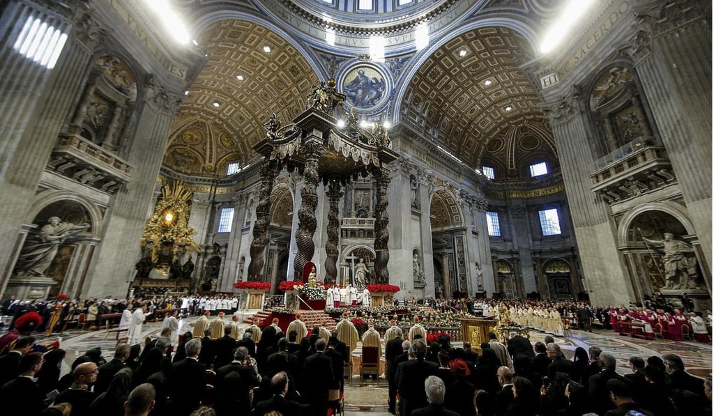 Pope Francis celebrates the Mass of the Solemnity of Mary Most Holy in St Peter’s Basilica at the Vatican on January 1, 2019. Photo: EPA