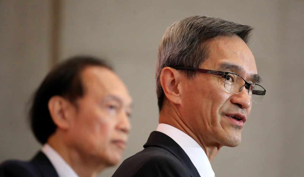 Stanley Wong (right) unveiled the task force’s report on Monday. Photo: Felix Wong