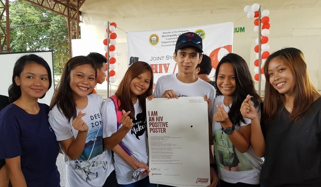 Faustine Angeles Jnr at an HIV/Aids and teenage pregnancy symposium in Pangasinan province, the Philippines.