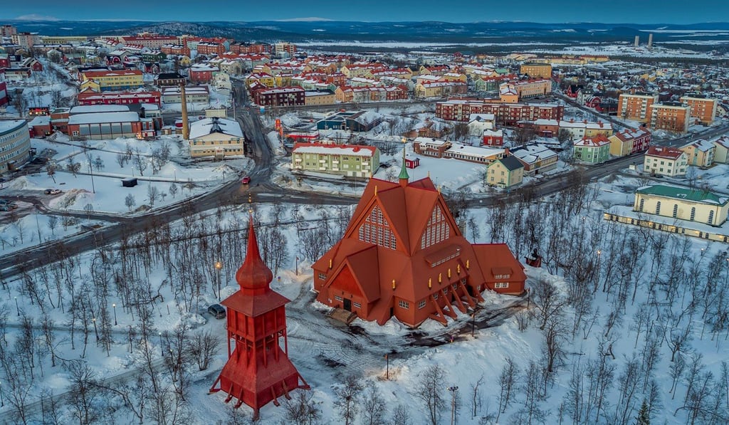 Kiruna Church will be dismantled and reassembled in the new town. Picture: Alamy Kiruna Church will be dismantled and reassembled in the new town. Picture: Alamy