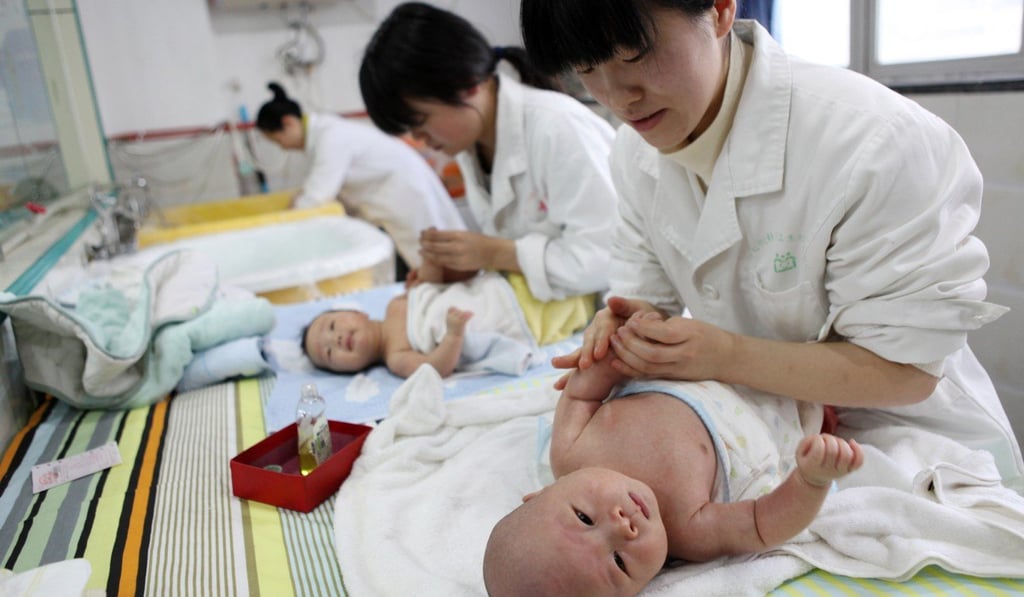 Births in 2016 rose to 17.86 million from 16.55 million in 2015 following the introduction of the two-child policy, but the acceleration was short-lived as figures fell to 17.23 million in 2017. Photo: AFP