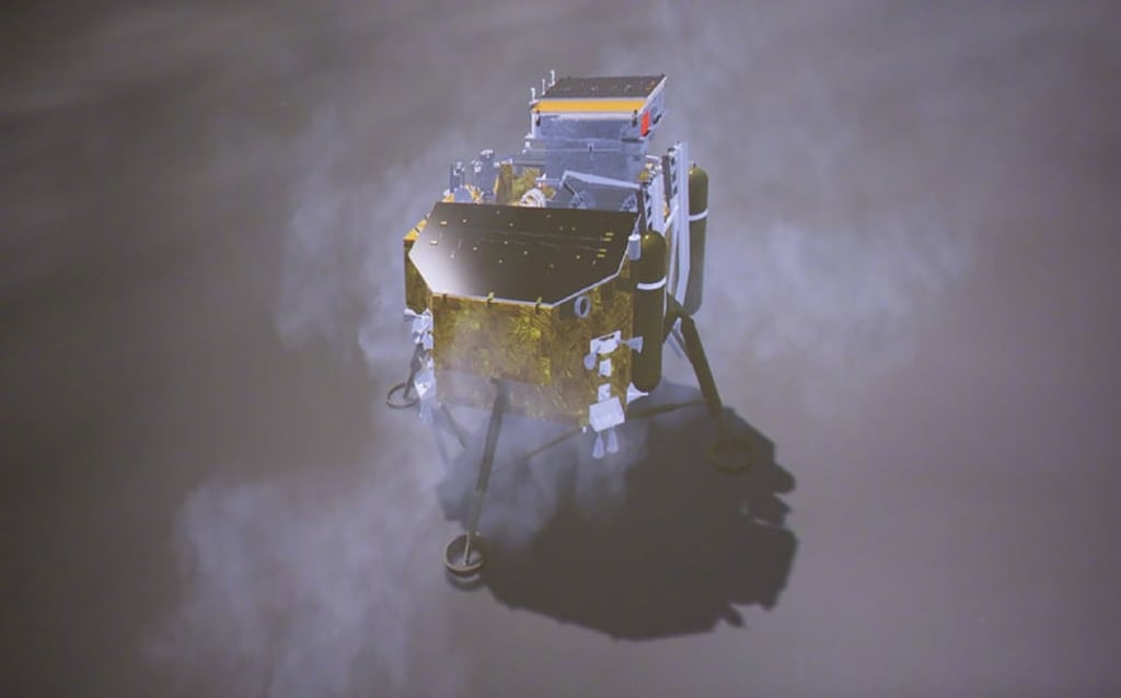 Chang’e 4 touches down near the moon’s south pole at 10.26am Hong Kong time. Photo: Xinhua