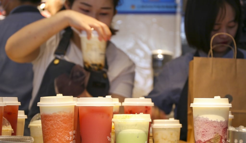 Colourful flavoured teas from Heytea in Shanghai. Photo: Rachel Cheung