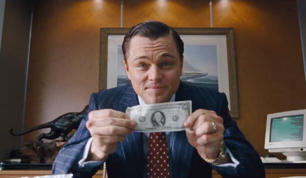 Leonardo DiCaprio in the film of “The Wolf Of Wall Street”. DiCaprio thanked Jho Low when he received his Golden Globe for the role. Photo: Handout