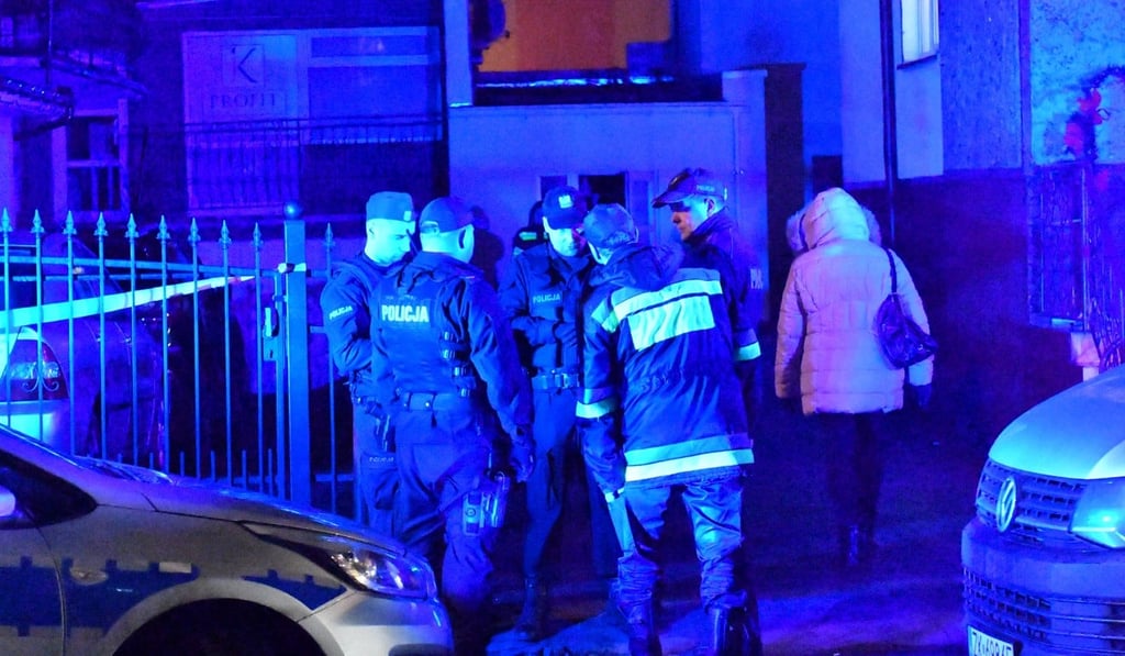 The scene of a fire in an ‘escape room’ in the Polish city of Koszalin on Thursday night, where five teenage girls died. Photo: EPA