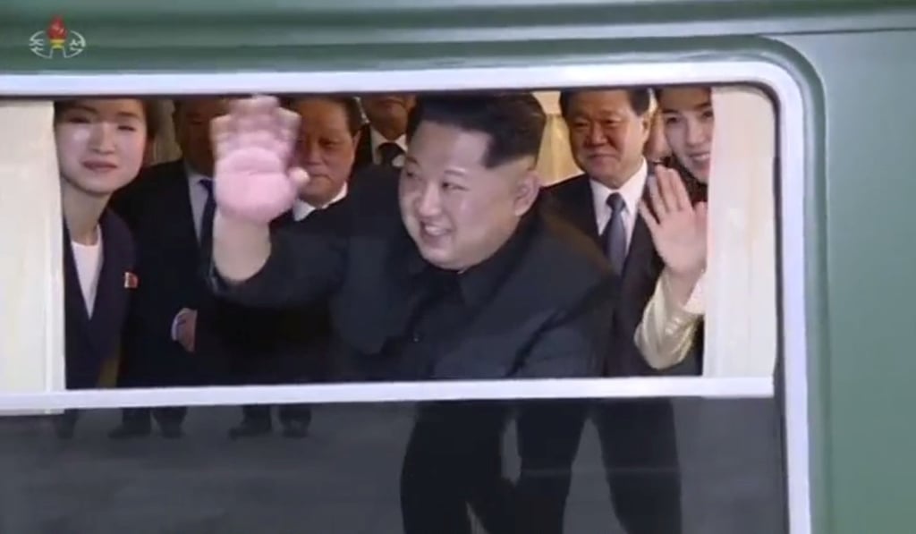 In this March 29, 2018, file photo taken from video, North Korean leader Kim Jong-un waves from a train as it leaves Dandong railway station in China. Photo: Reuters