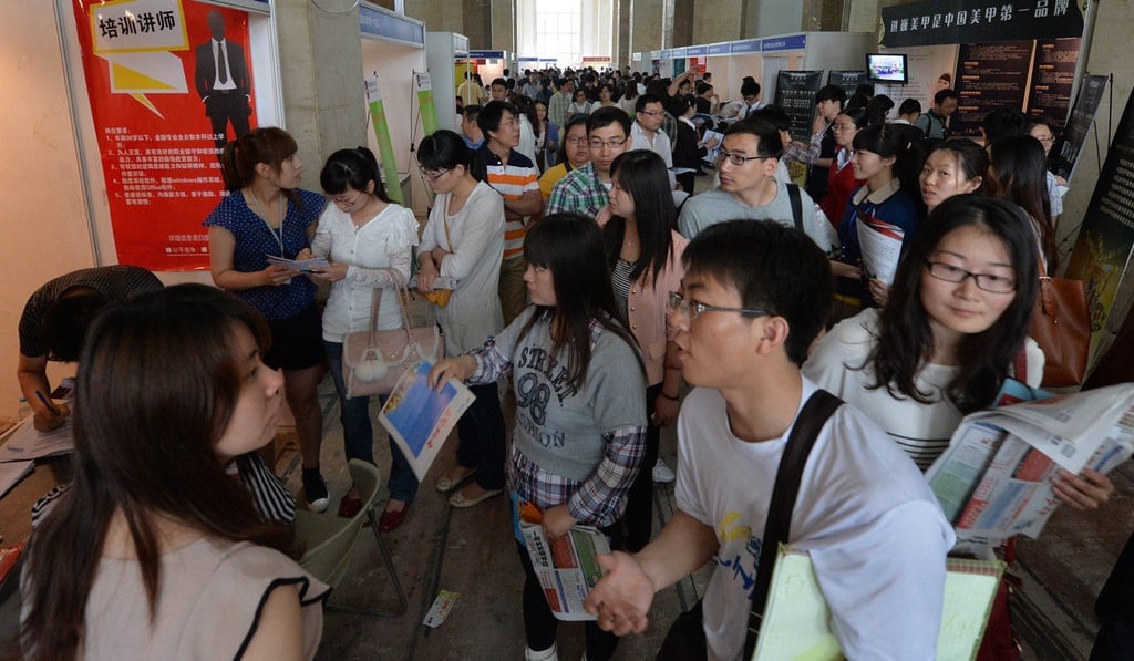 Hiring freezes and job cuts suggest a worse than expected employment outlook in China for the hi-tech and finance sectors. Photo: AFP Hiring freezes and job cuts suggest a worse than expected employment outlook in China for the hi-tech and finance sectors. Photo: AFP