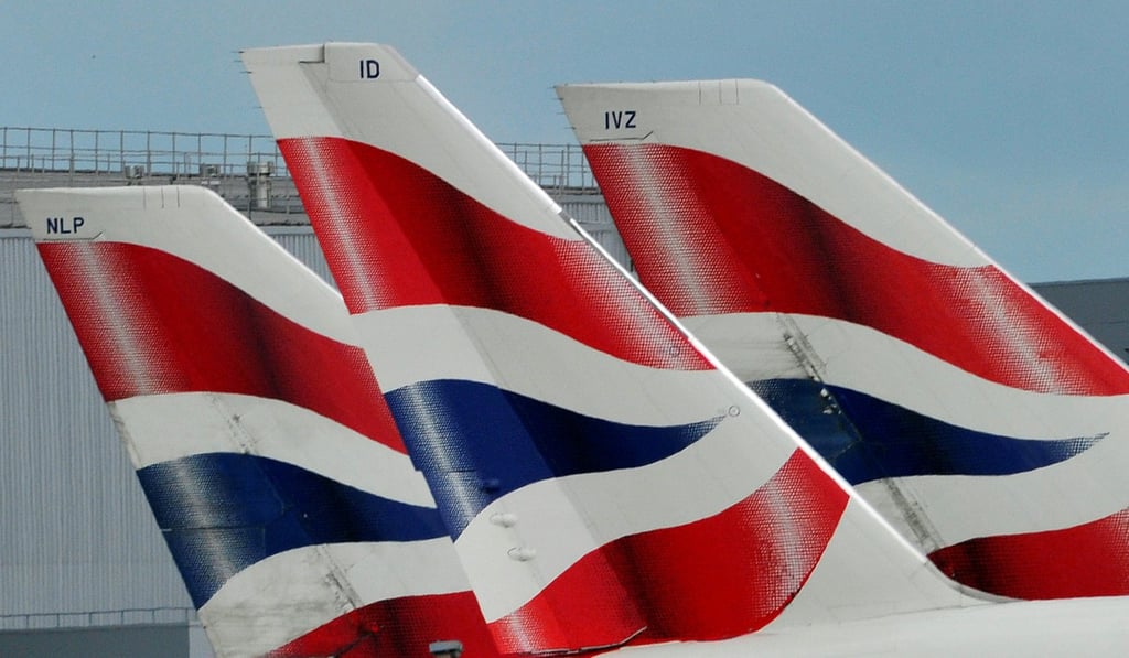 British Airways logos are seen on tail fins at Heathrow Airport. Photo: Reuters