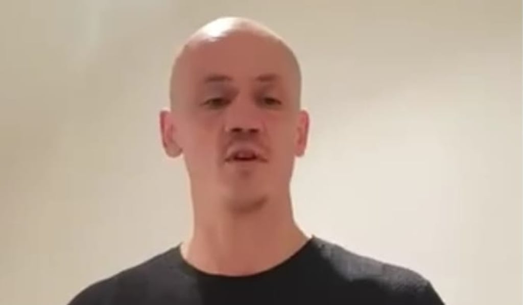 Christophe Dettinger appears in a short video on Facebook. Photo: Facebook Christophe Dettinger appears in a short video on Facebook. Photo: Facebook