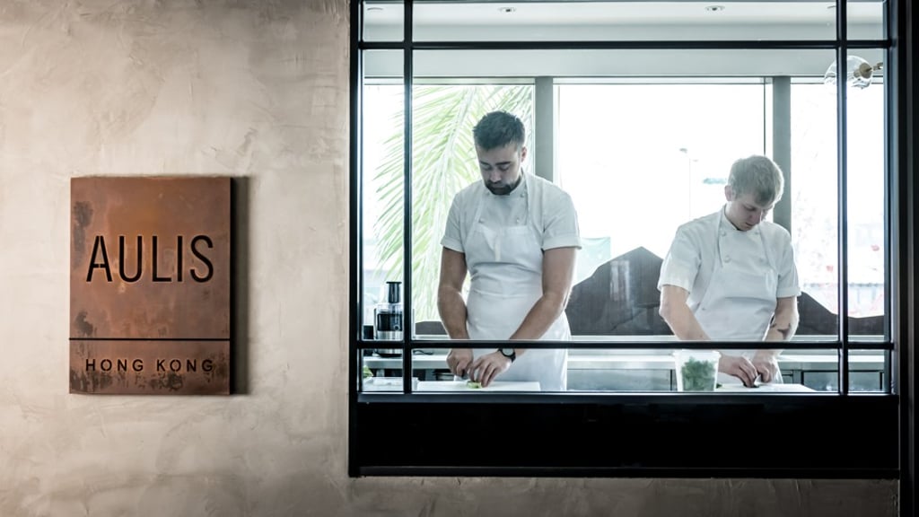 The open kitchen and prep area at Aulis Hong Kong by Simon Rogan The open kitchen and prep area at Aulis Hong Kong by Simon Rogan