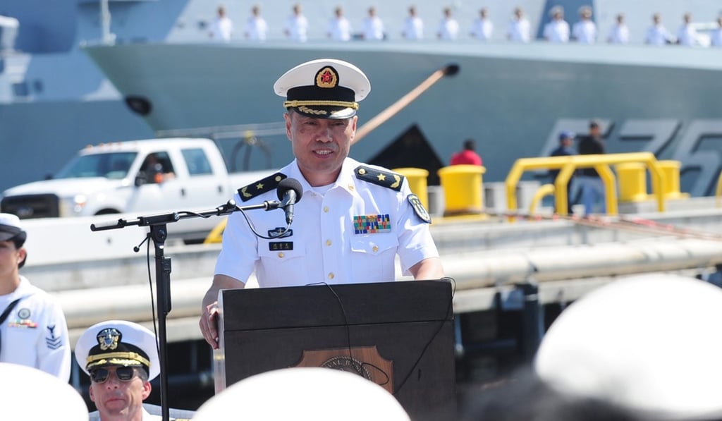 The visiting US navy chief will meet Vice-Admiral Shen Jinlong (pictured) and other members of China’s Central Military Commission during his four-day trip. Photo: Xinhua