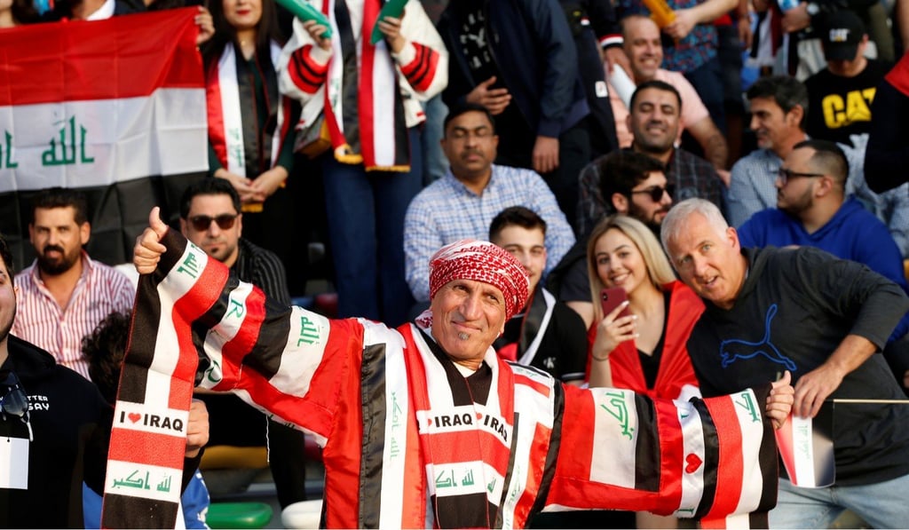 An Iraq supporter at the match against Vietnam. Photo: EPA