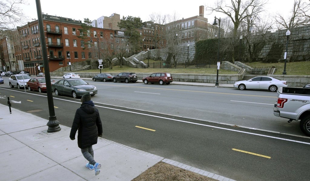 A person walks along Commercial Street near where the giant tank of molasses burst on January 15, 1919 in Boston’s North End neighbourhood. Photo: AP A person walks along Commercial Street near where the giant tank of molasses burst on January 15, 1919 in Boston’s North End neighbourhood. Photo: AP