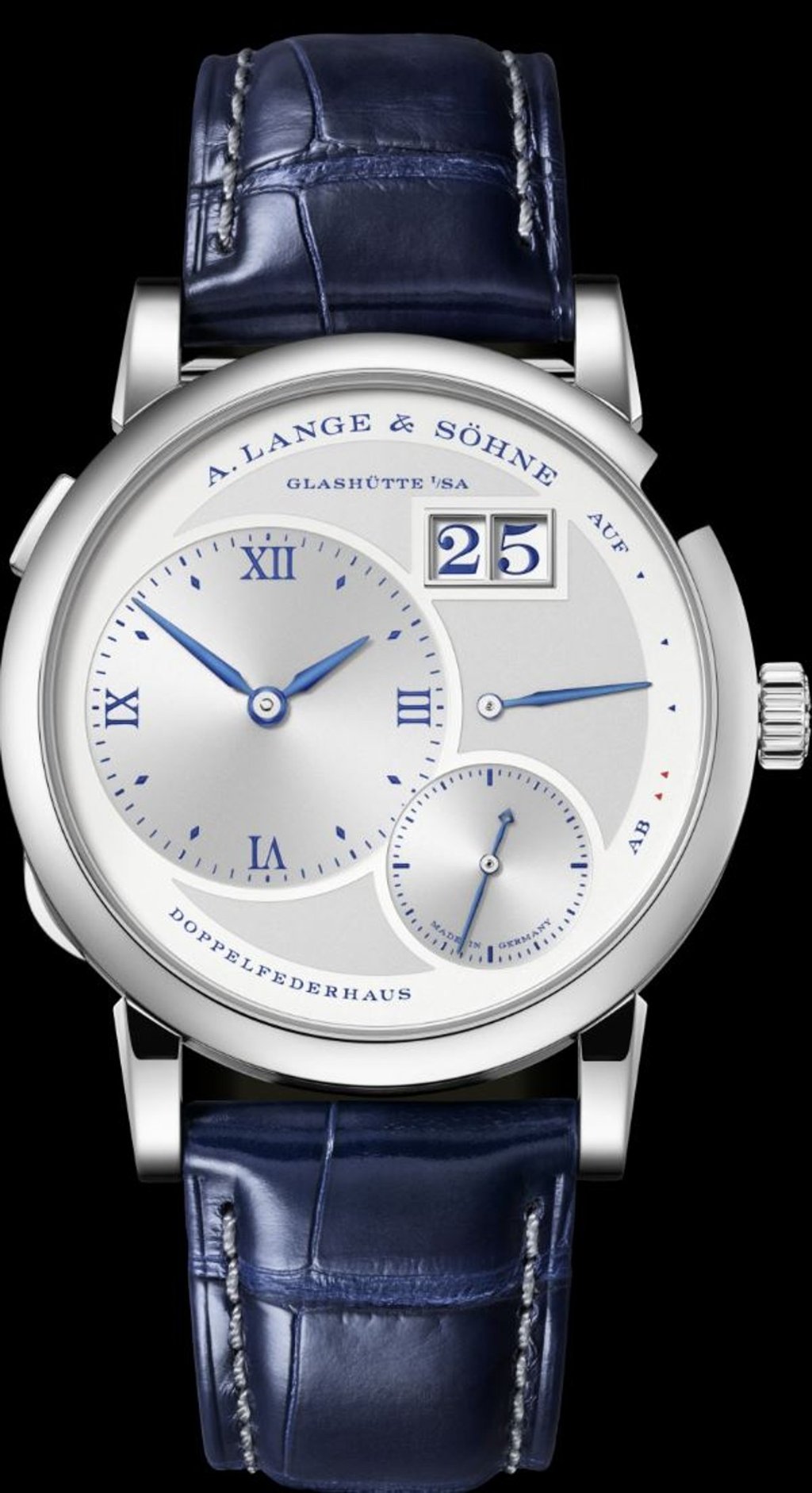 A. Lange & Söhne’s Lange 1 ‘25th Anniversary’ timepiece features a manually wound calibre.