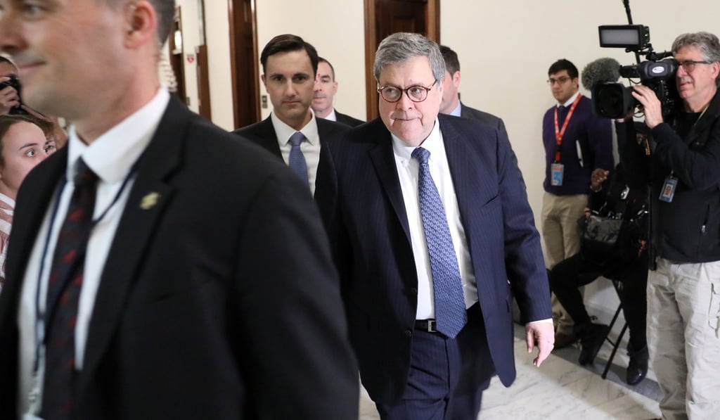William Barr, US President Donald Trump's nominee to be Attorney General, arrives to pay a visit to Senator Joni Ernst on Capitol Hill last Thursday. Photo: Reuters