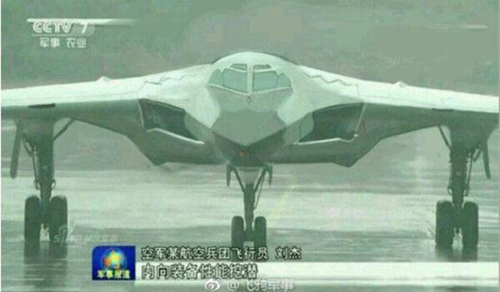 A possible prototype image of China's H-20 bomber. Photo: CCTV
