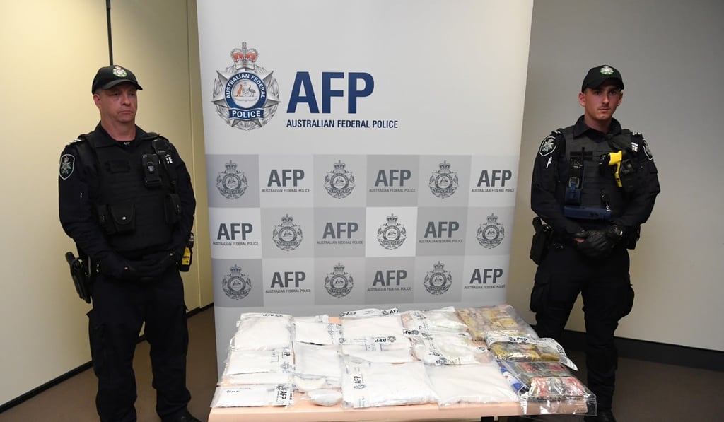 Seized drugs and money are seen at the Australia Federal Police headquarters in Melbourne, Victoria, Australia, 16 January 2019. Photo: EPA Seized drugs and money are seen at the Australia Federal Police headquarters in Melbourne, Victoria, Australia, 16 January 2019. Photo: EPA