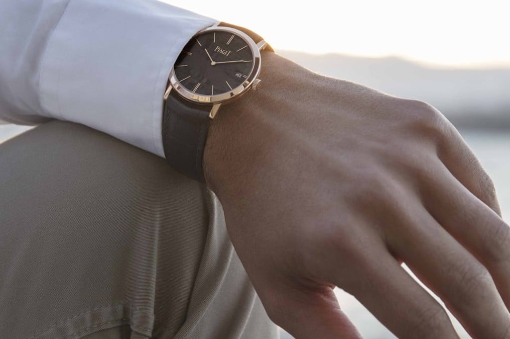 Altiplano’s 40mm pink gold timepiece, which features a brown meteorite dial.