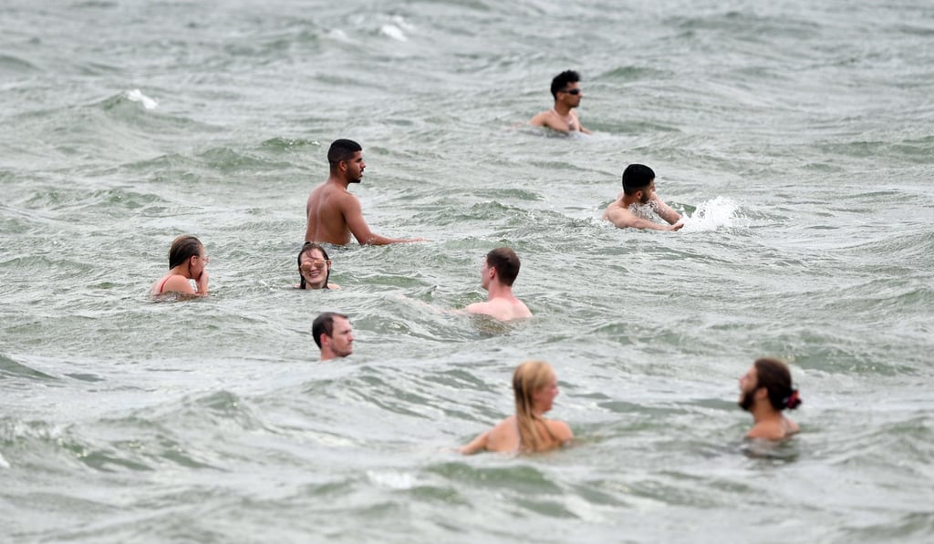 Swimmers at St Kilda beach in Melbourne, Victoria, Australia, January 4, 2019. Photo: EPA