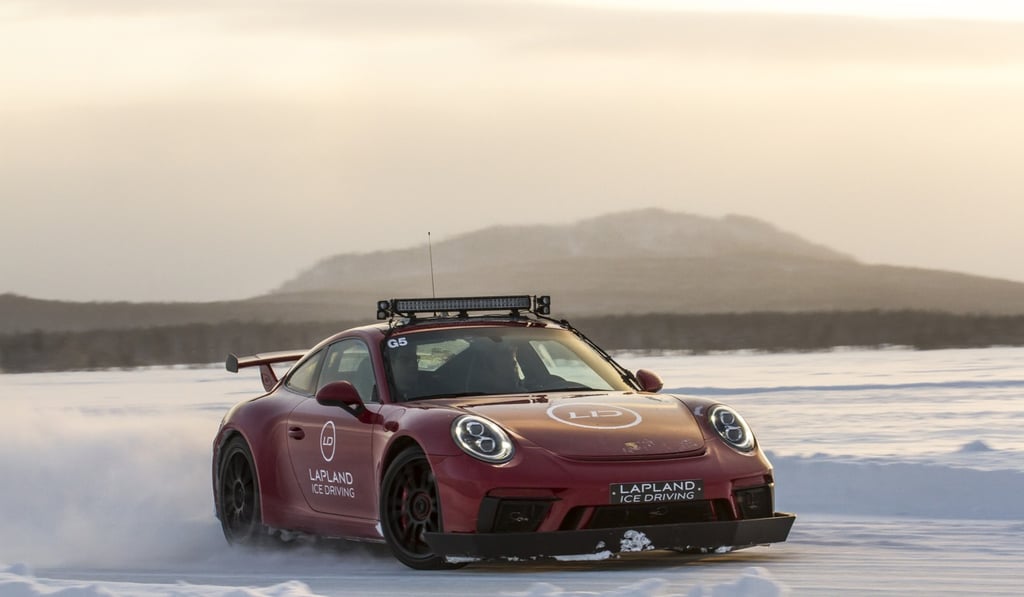 Each winter the Porsche team in Lapland carve out 13 tracks in the snow.