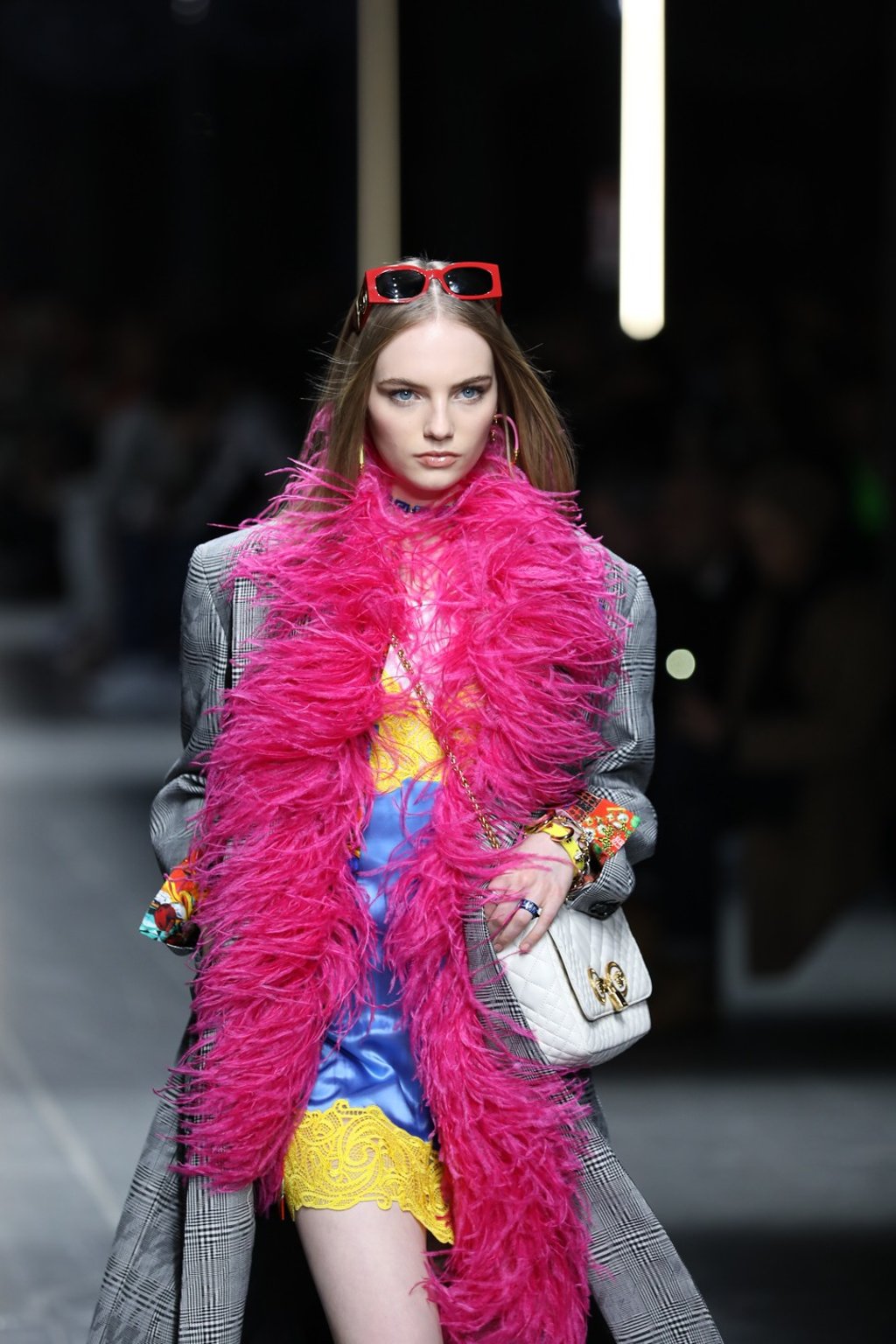 A model presents a creation for Versace during Milan Men's Fashion Week in Milan. Photo: Xinhua A model presents a creation for Versace during Milan Men's Fashion Week in Milan. Photo: Xinhua