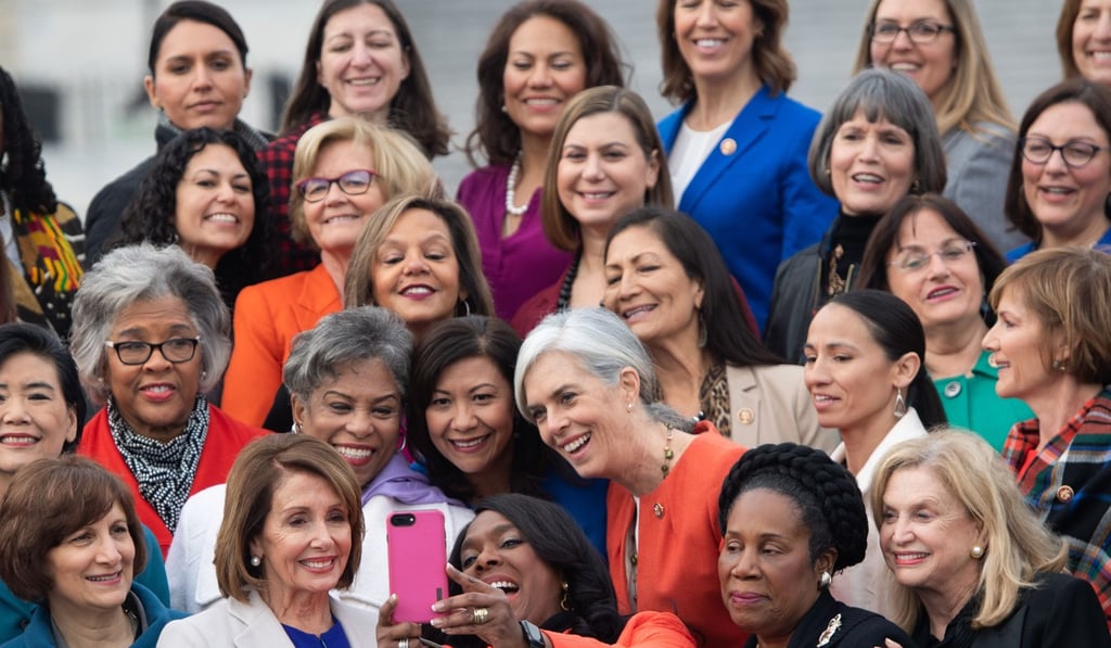 US congresswomen of the Democratic Party pose for a picture. Photo: AFP US congresswomen of the Democratic Party pose for a picture. Photo: AFP