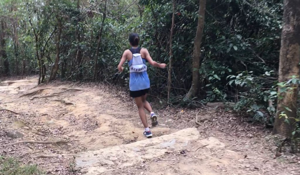 Yangchun Lu flies downhill at around 57km. She expected to encounter problems after 60km and probably drop out. She won the race.