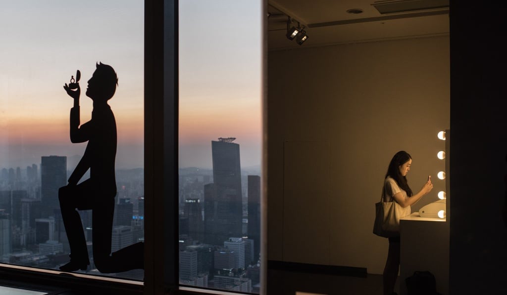 A woman takes a selfie in Seoul. Photo: AFP