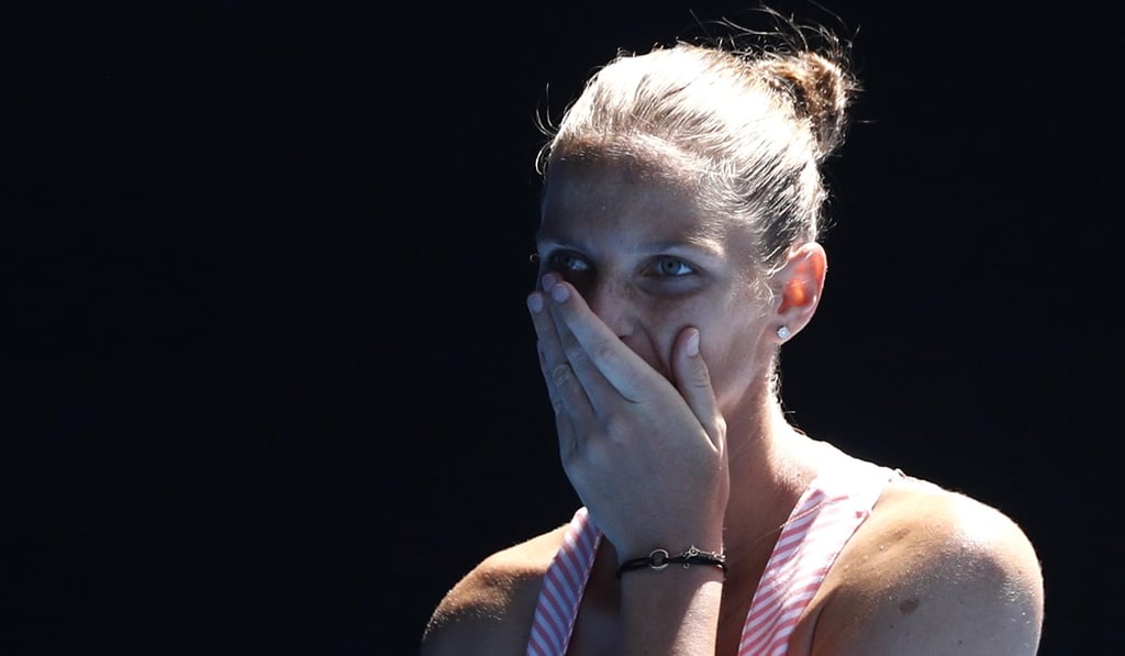 Czech Republic’s Karolina Pliskova reacts after winning the match against Serena Williams. Photo: Reuters