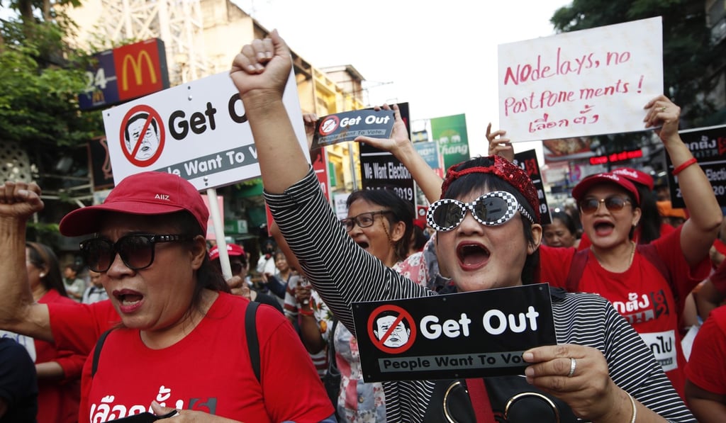 Pro-democracy demonstrators at a rally in Bangkok. Photo: EPA