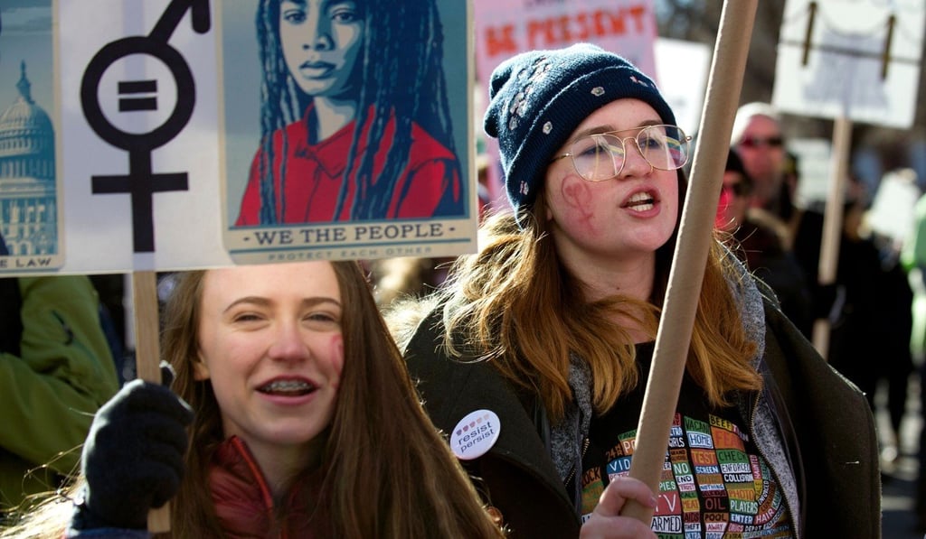 Demonstrators take part in the Women's March on Saturday in Denver, Colorado. Photo: AFP