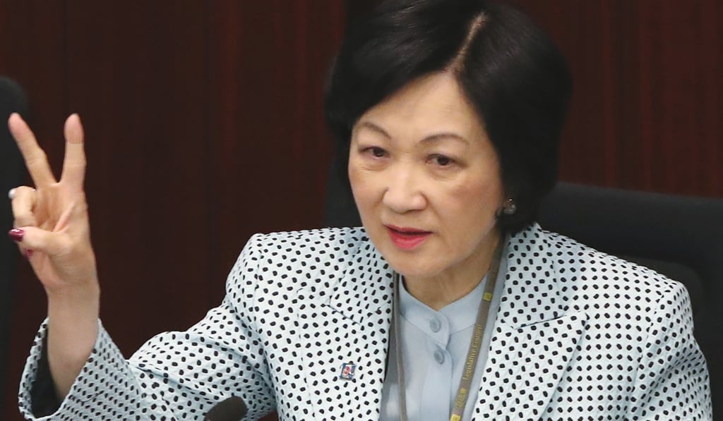 Yung’s party chairwoman Regina Ip congratulated the couple on the new arrival. Photo: Nora Tam